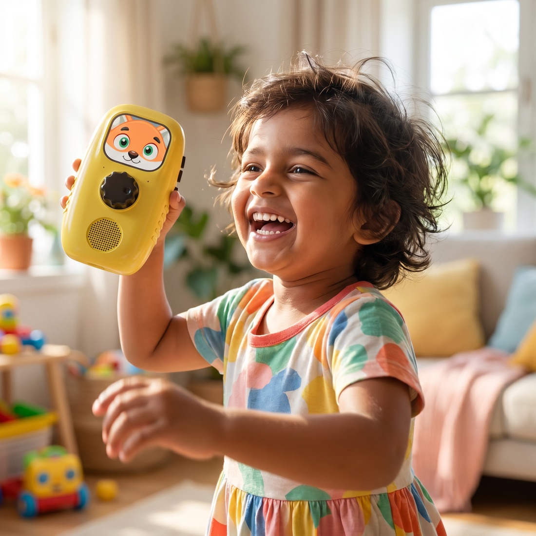 A child playing with Cheeko
